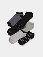 Lot de 6 paires de chaussettes à rayures et à pois