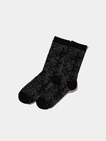 Lace Print Crew Socks