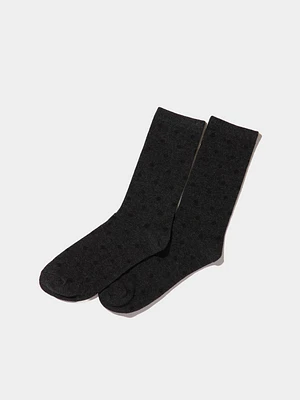 Monotone Dot Print Socks