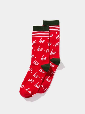 "Ho Ho Ho" Christmas Socks