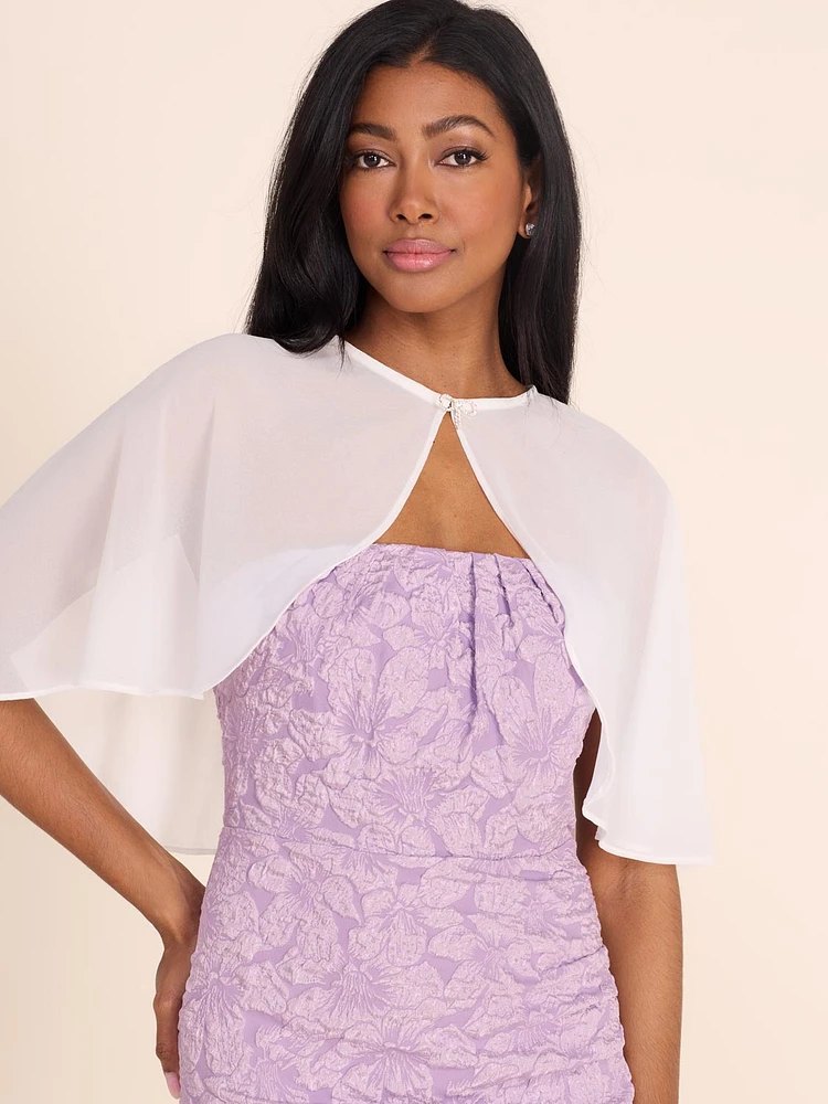Boléro en mousseline avec cape et boucle