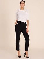 Mid-Rise Slim Leg Black Pant