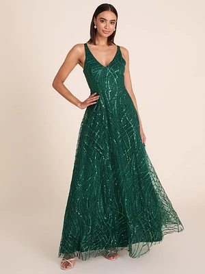 Allover Sparkle Ball Gown