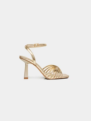 Strappy Metallic High Heel Sandal