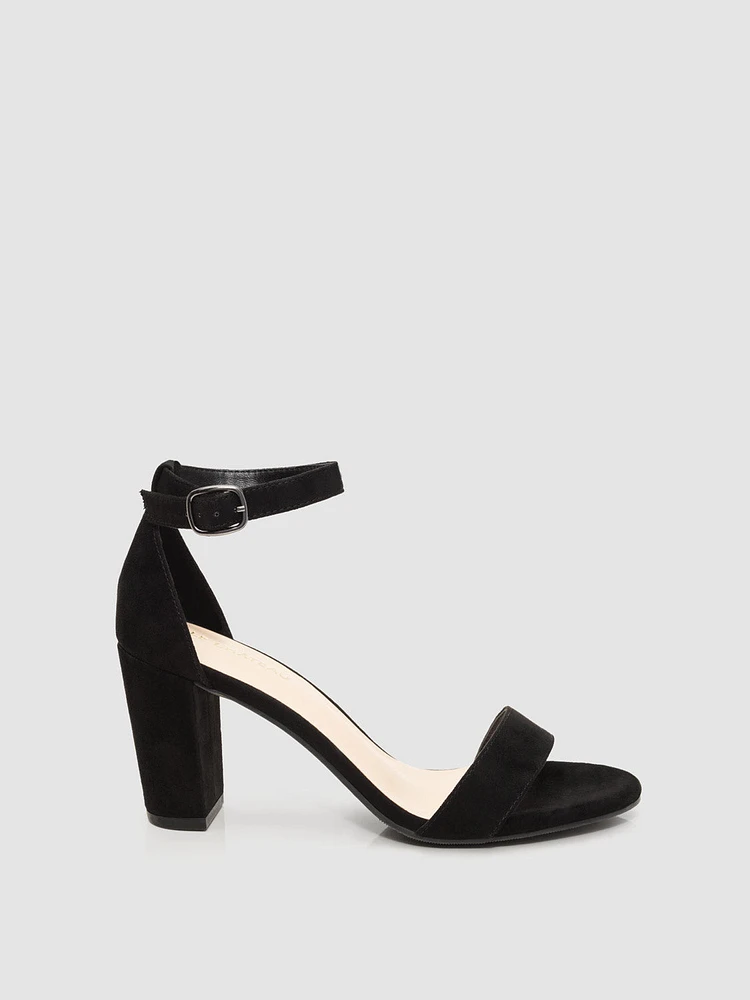 Round Toe High Block Heel Sandal