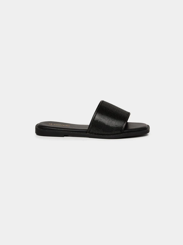 Square Toe Rhinestone Slide