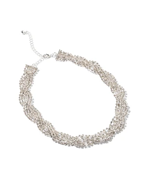 Collier en strass tressé