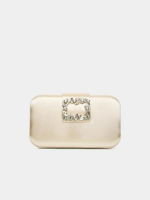 Satin Minaudiere With Rhinestone Buckle