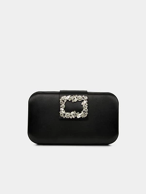 Satin Minaudiere With Rhinestone Buckle