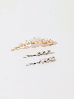 Gem & Cluster Pearl Embellished Bobby Pin Pack