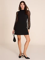 Mock Neck Mini Tunic Dress