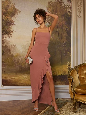 Fitted Ruffle Gown | Le Chateau