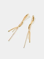 Twist Fringe Earring - Silver & Gold | Le Chateau