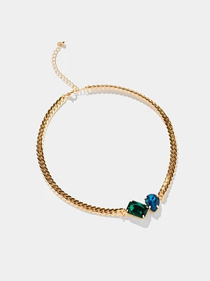 Flat Chain Necklace With Gems | Le Chateau