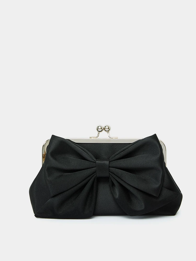 Satin Clutch - Statement Bow | Le Chateau