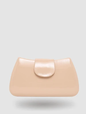 Patent Leather Bag With Flapover Closure