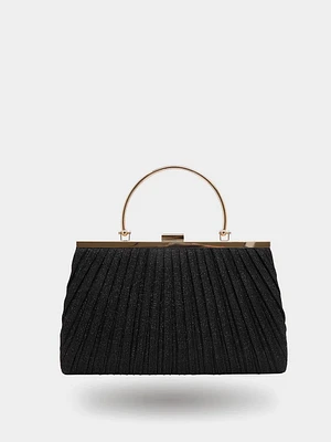 Glitter Pleated Minaudiere - Top Handle | Le Chateau