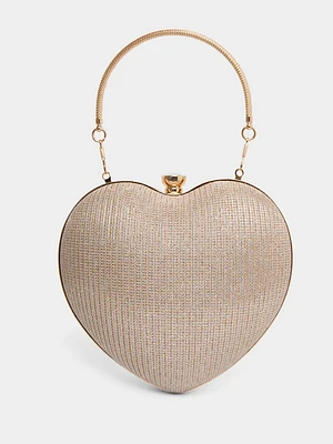 Heart Shaped Glitter Minaudiere