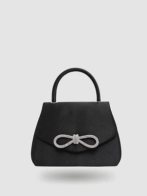 Sac à main en satin noir avec boucle