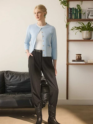 Mid-Rise Straight Leg Pants
