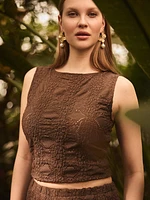 Sleeveless Bubble Lace Top