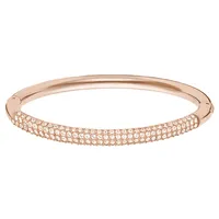 Brazalete Stone, blanco, Baño en tono Oro Rosa