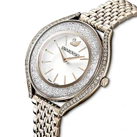 Reloj Crystalline Aura, brazalete de metal, tono dorado, PVD tono oro champán