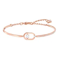 Pulsera North, blanco, baño de oro rosa