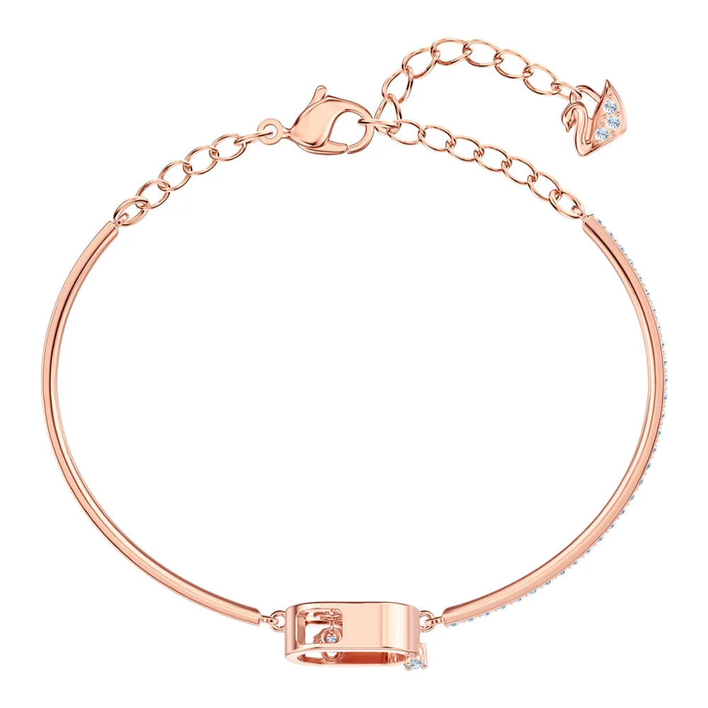 Pulsera North, blanco, baño de oro rosa