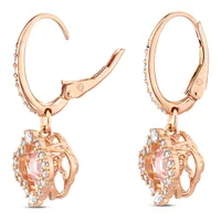 Aretes Swarovski Sparkling Dance Clover, rosa, baño tono oro rosa