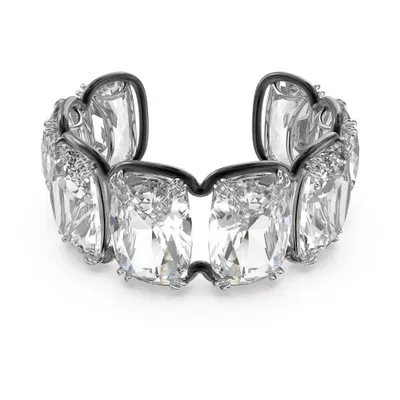 Brazalete Harmonia, Cristal flotante de gran tamaño, Blanco, Combinación acabados metálicos