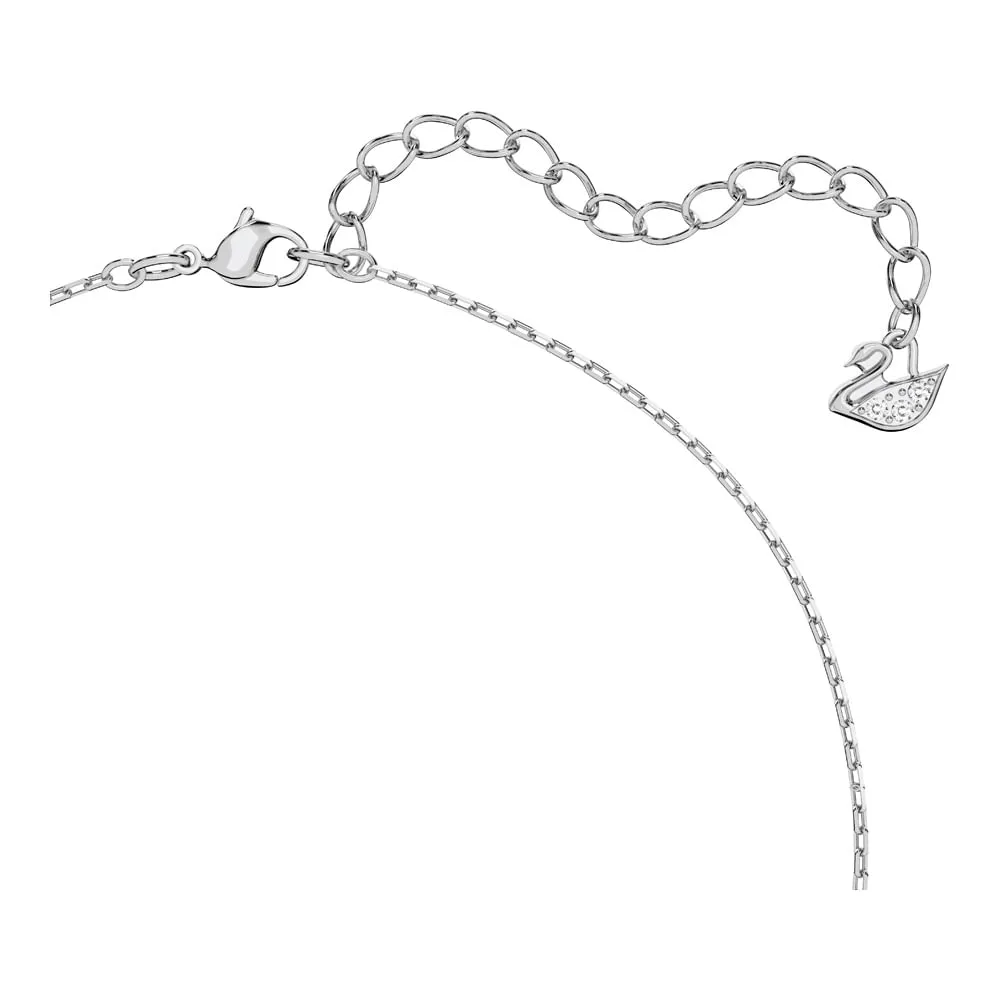 Collar Millenia, Circonita Swarovski cuadrada, Blanco, Baño de rodio