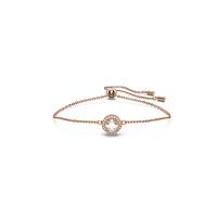 Pulsera Constella, Talla redonda, Pavé, Blanca, Baño tono oro rosa