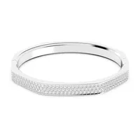 Brazalete Dextera, Forma octagonal, Pavé, Blanco, Baño de rodio