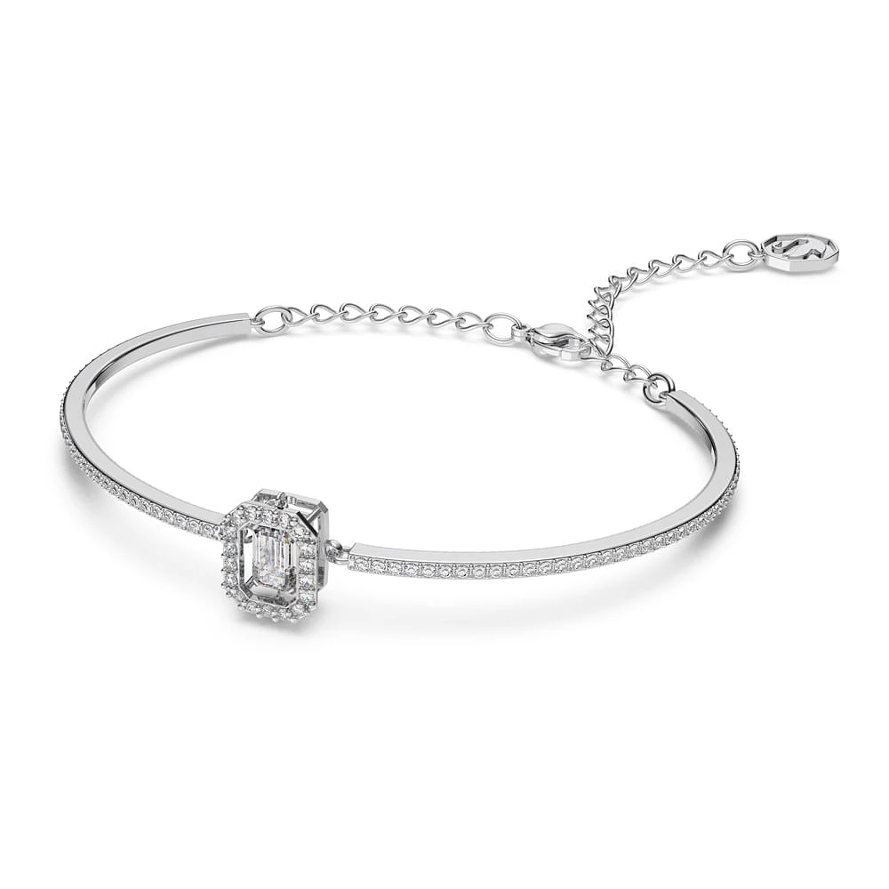 Brazalete Millenia, Talla octogonal, Blanco, Baño de rodio