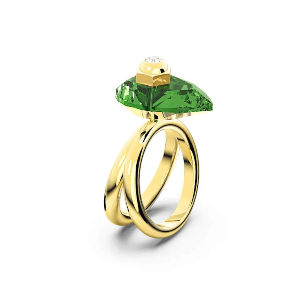 Anillo Numina, Talla pera, Verde, Baño tono oro