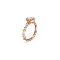 Anillo de cóctel Constella, Talla redonda, Pavé, Blanco, Baño tono oro rosa