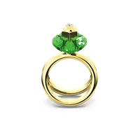 Anillo Numina, Talla pera, Verde, Baño tono oro