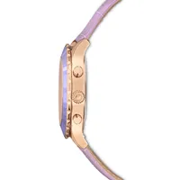 Reloj Octea Lux Chrono, Correa de piel, Morado, Acabado tono oro rosa