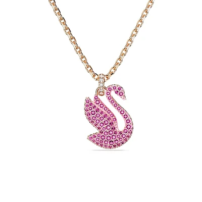 Colgante Swarovski Iconic Swan, Cisne, Mediano, Rosa, Baño tono oro rosa