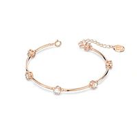 Brazalete Constella, Talla redonda, Blanco, Baño tono oro rosa