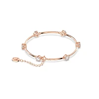 Brazalete Constella, Talla redonda, Blanco, Baño tono oro rosa