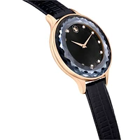 Reloj Octea Nova, Fabricado en Suiza, Correa de piel, Negro, Acabado tono oro rosa