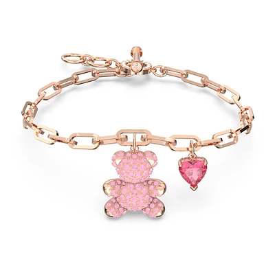 Pulsera Teddy, Oso, Rosa, Baño tono oro rosa