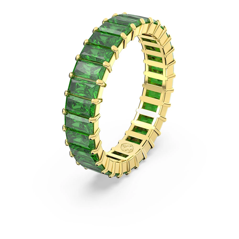 Anillo Matrix, Talla baguette, Verde, Baño tono oro