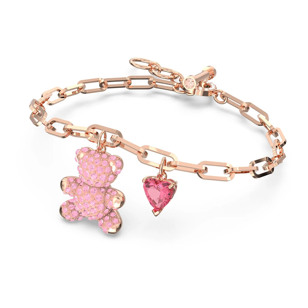 Pulsera Teddy, Oso, Rosa, Baño tono oro rosa