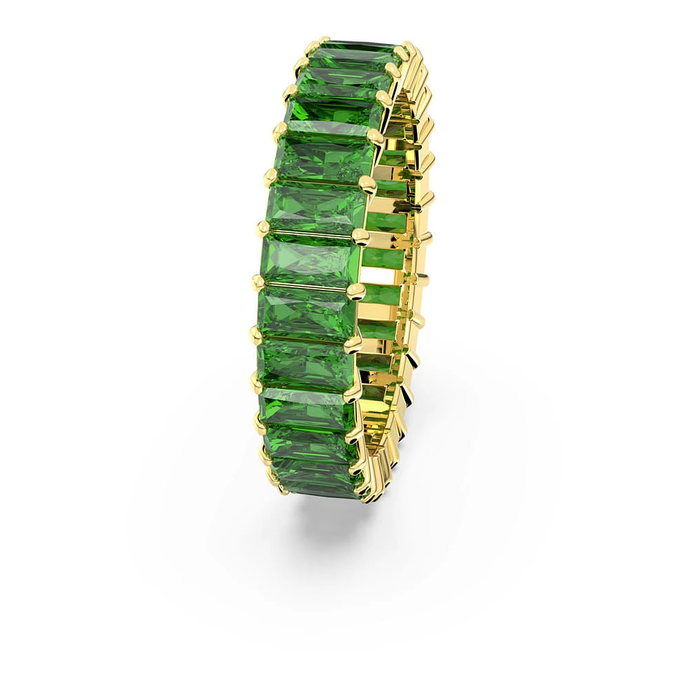 Anillo Matrix, Talla baguette, Verde, Baño tono oro