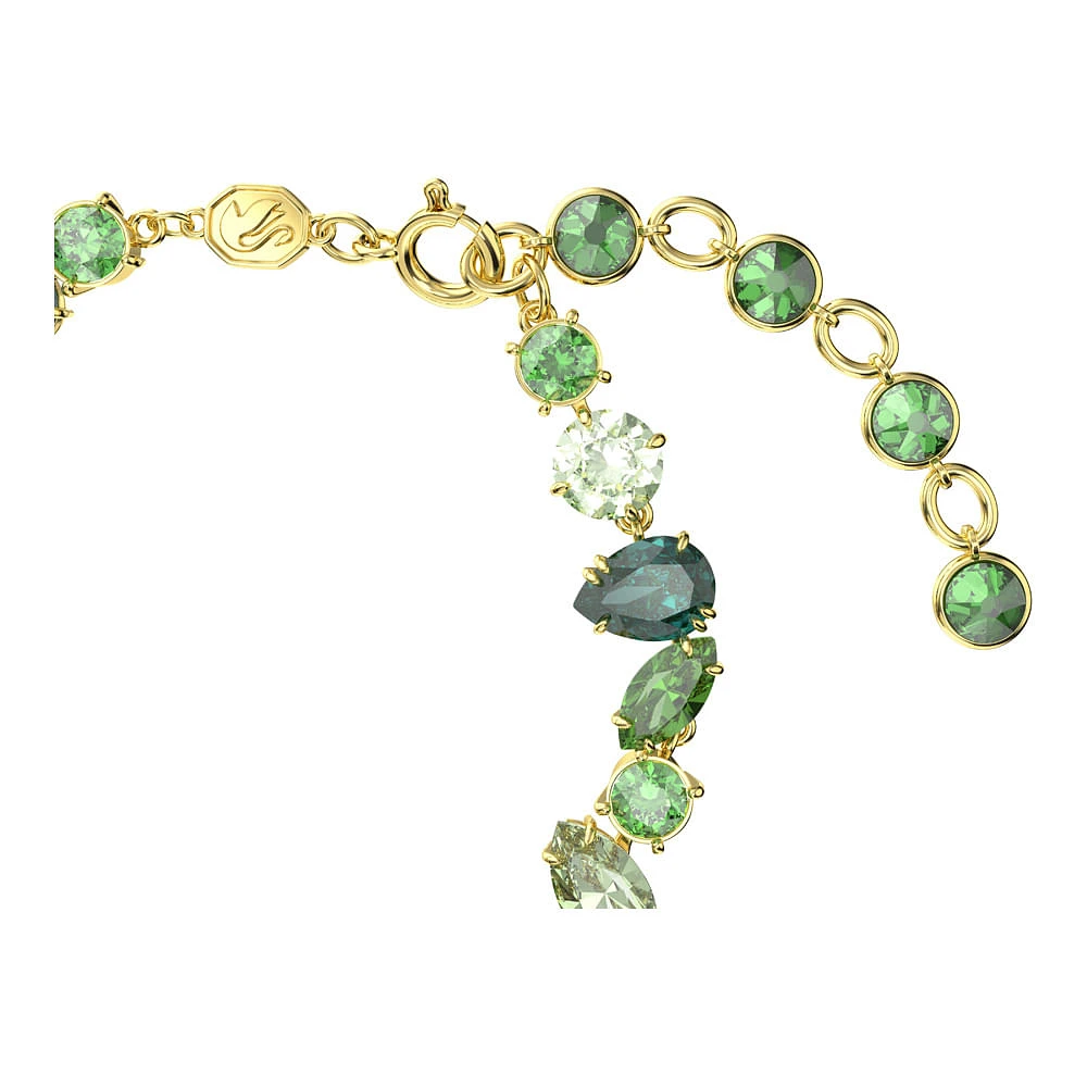 Pulsera Gema, Tallas mixtas, Verde, Baño tono oro