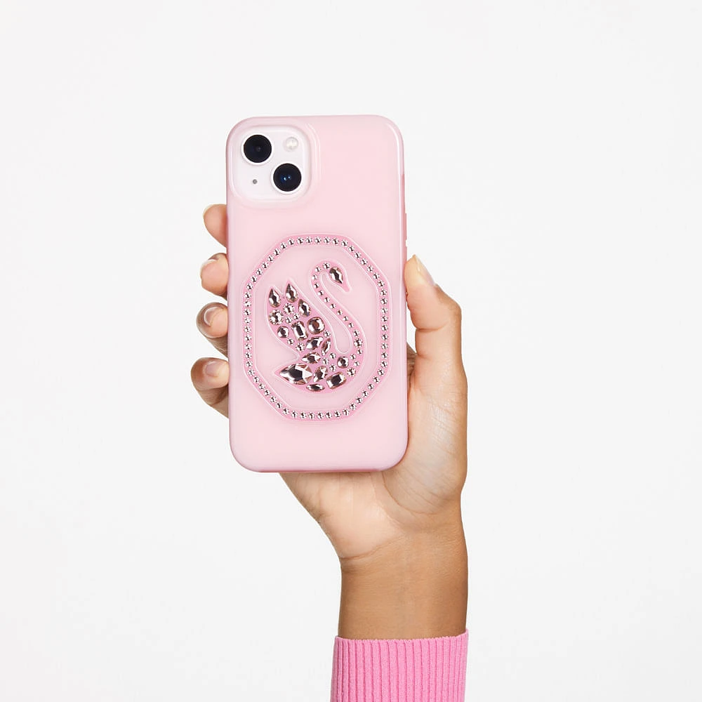 Funda para smartphone, Cisne, iPhone® 14, Rosa palo