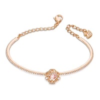 Brazalete Swarovski Sparkling Dance, rosa, baño tono oro rosa